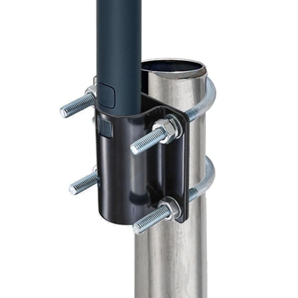 Sactulaz Antenna Mast Pipe Mount and Flag Pole Mounting Adapter Works with Starlink Dish and Integrated Structure Universal Antenna Heavy Duty Steel Pole Mount V-Clamp Bracket Roof Mounting