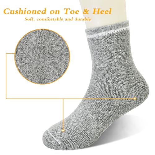GRPSKCOS Toddler Thick Grip Socks, 6 Pairs Kids Winter Non Slip Socks for Boys Kids 1-7 Years2