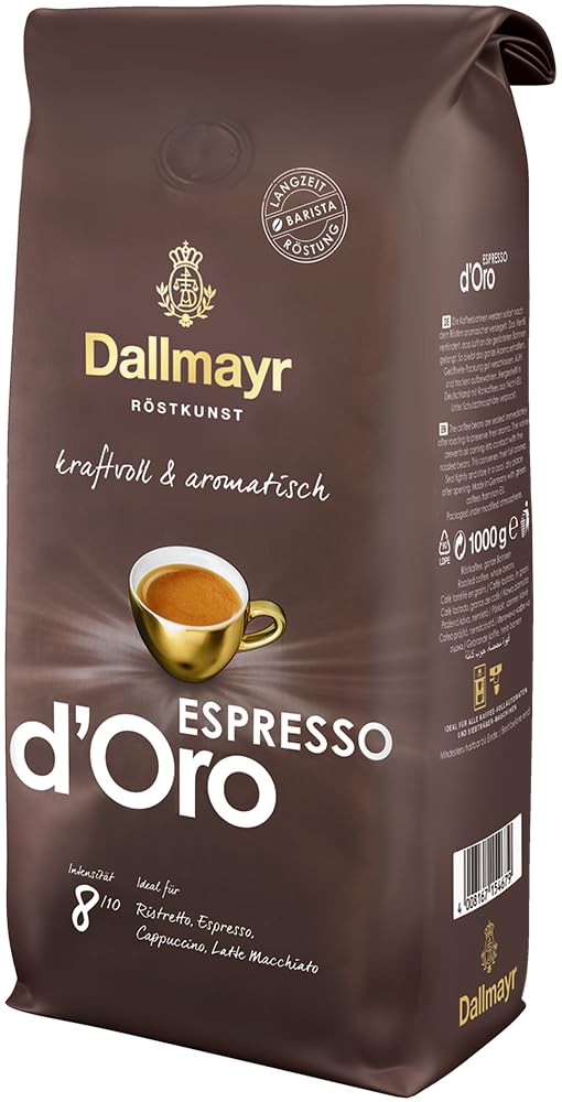 Dallmayr Espresso d Oro w ziarnach, 1 opakowanie (1 x 1000 g torebek)