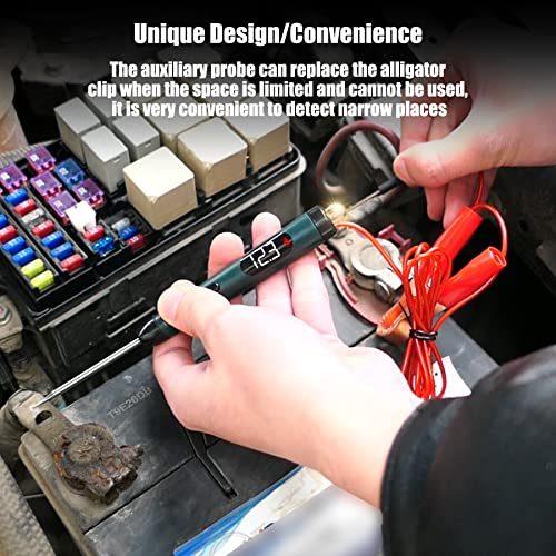 P50 Digital Led Bulb Automotive Circuit Tester, 5-30V Est Light With Switch Alligator Clip Dual Sharp Stainless Probes, Auto Electric Test Pen Tools #TOP5