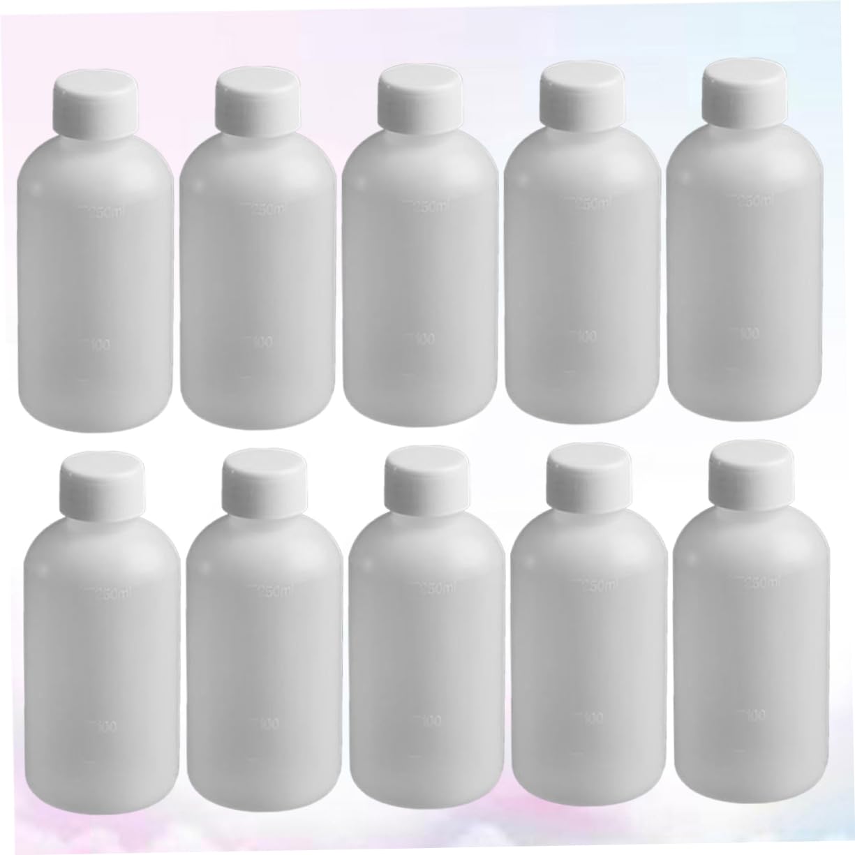 HEALEEP Thick Wall 250ml Narrow Mouth Bottles Plastic Storage Bottles Leakproof for Shampoo Lotion Water Acid/alkali Resistant