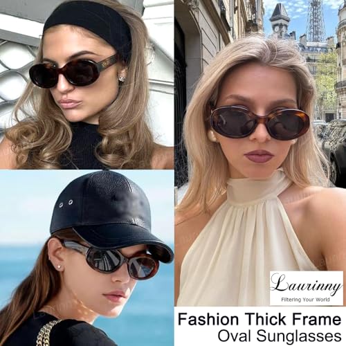 Retro Oval Sunglasses for Women Small Face 90s Vintage Cute Cat Eye Sun glasses Black2