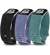TOYOUTHS 3 Stück Löwenzahn Floral Gravierte Armband Kompatibel mit Fitbit Charge 6/Charge 5 Armba...