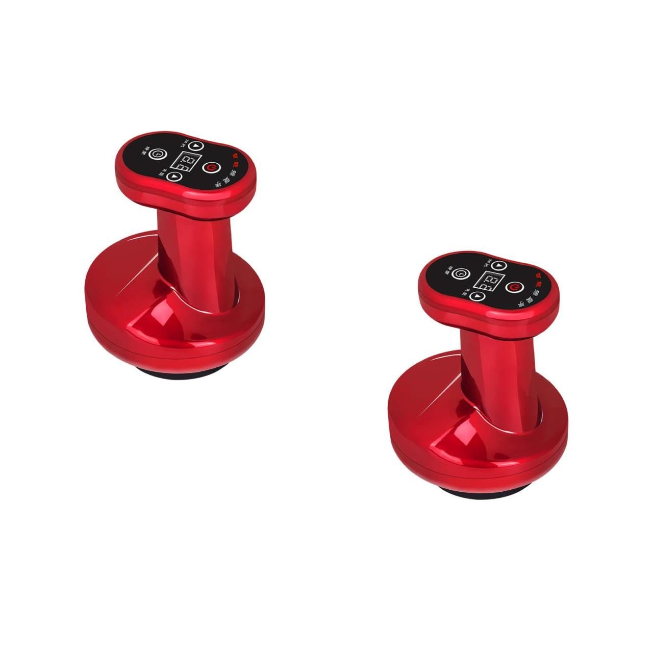 PACKOVE 2sets Massaggiatore Elettrico Ricaricabile Per Drenaggio e Anticellulite Dispositivo Portatile Per Trattamenti Di Benessere e Relax Include Funzione Di Riscaldamento e Aspirazione