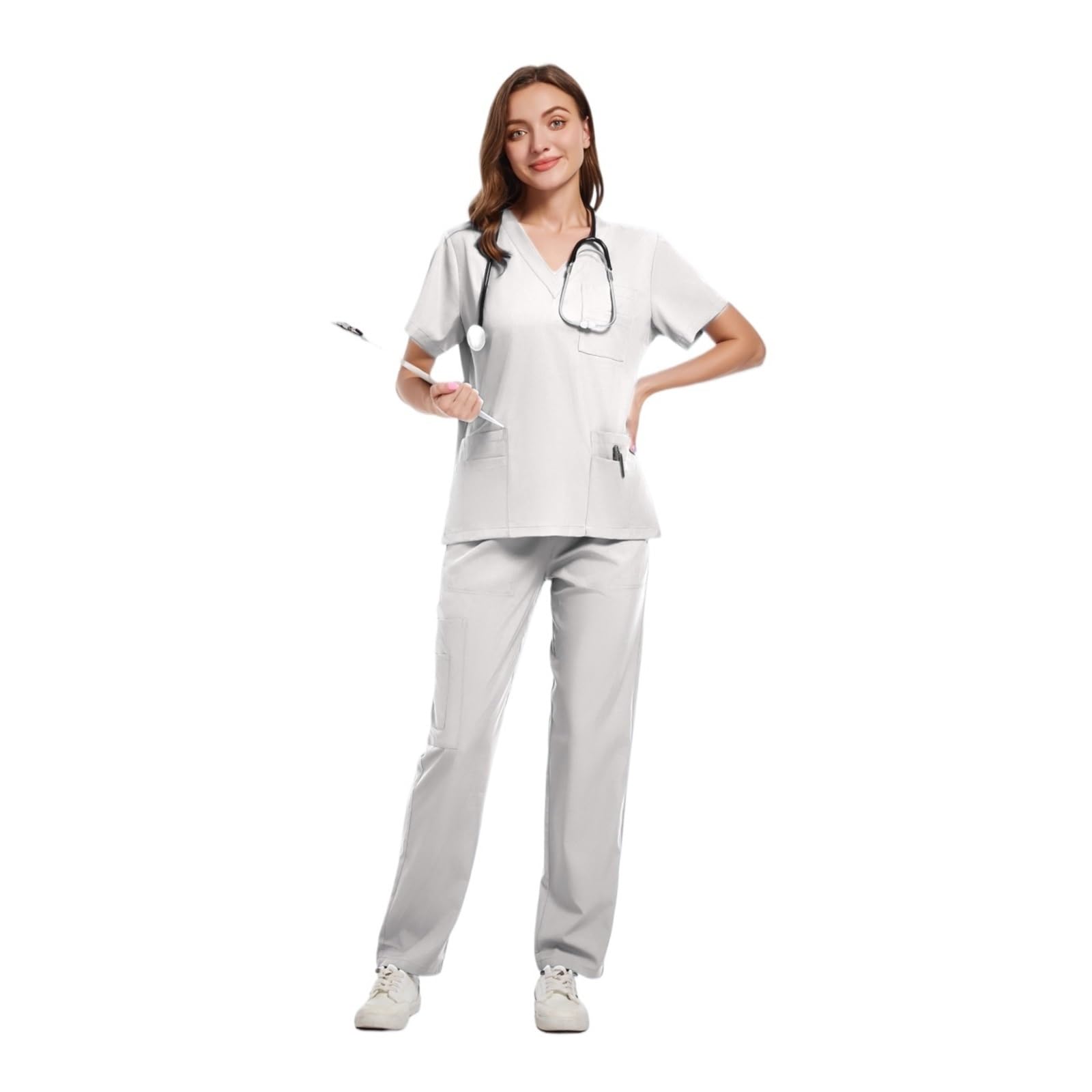 Divisa Da Infermiera Uniforme da infermiera Donna Felpa da medico ospedaliero Pantaloni da allattamento Uniformi da officina unisex Abiti da lavoro di bellezza Per Cosmetologia E Assistenza Sanitaria(
