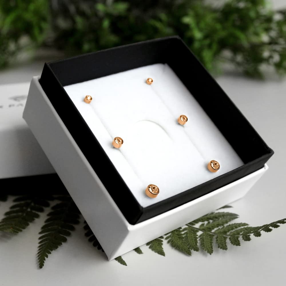 Max Palmer - 3 Paar Ohrstecker Set mit Swarovski Kristall