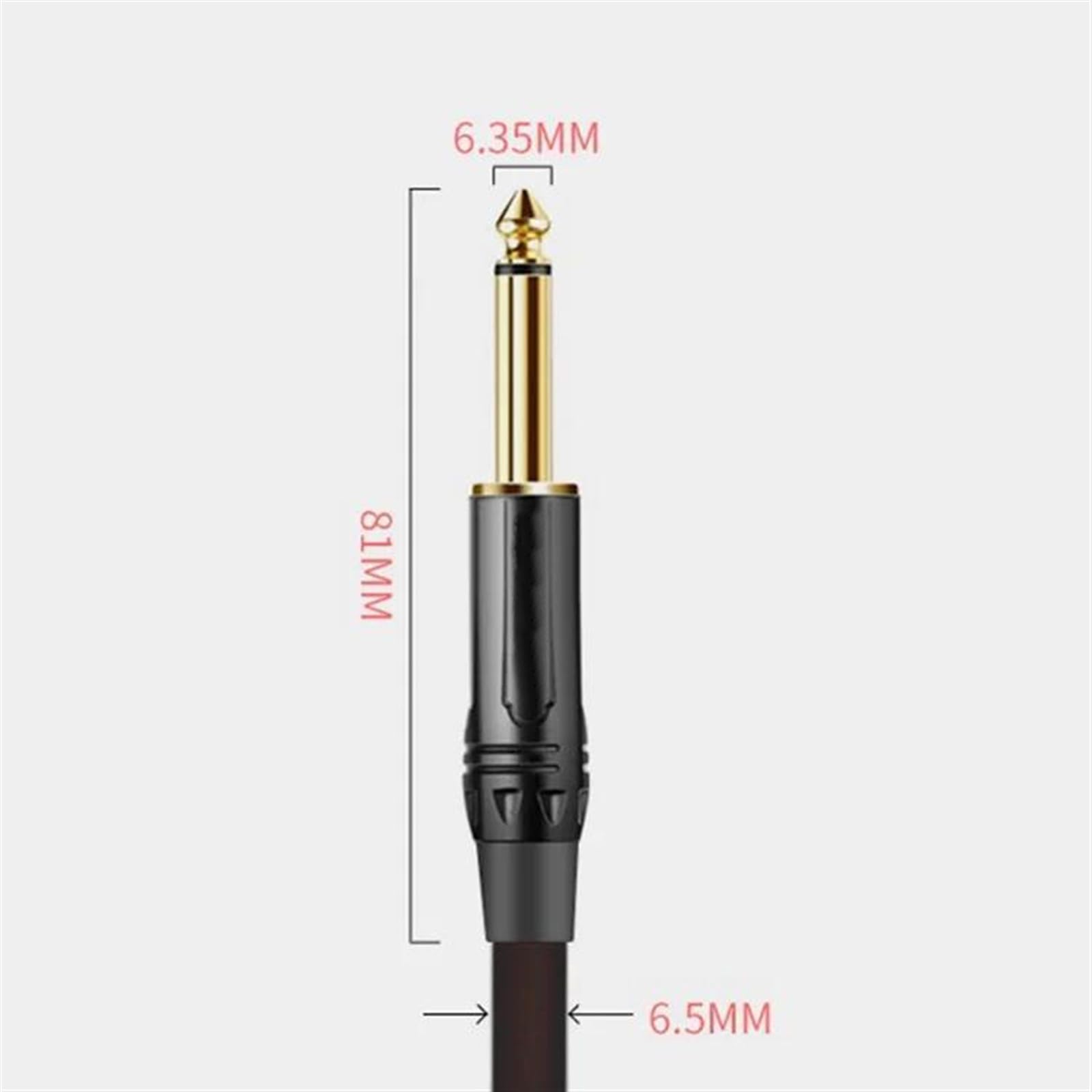 Przewód połączeniowy audio Kabel do instrumentów gitarowych 6,35 mm z męskiego na męskie, czarny, różne długości(8m)