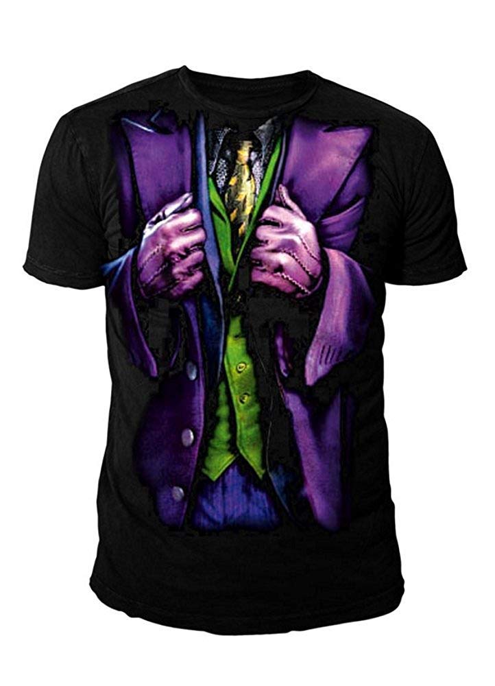 Batman DC Comics Camiseta para hombre – Disfraz de Joker (negro) (S-XL) Negro S