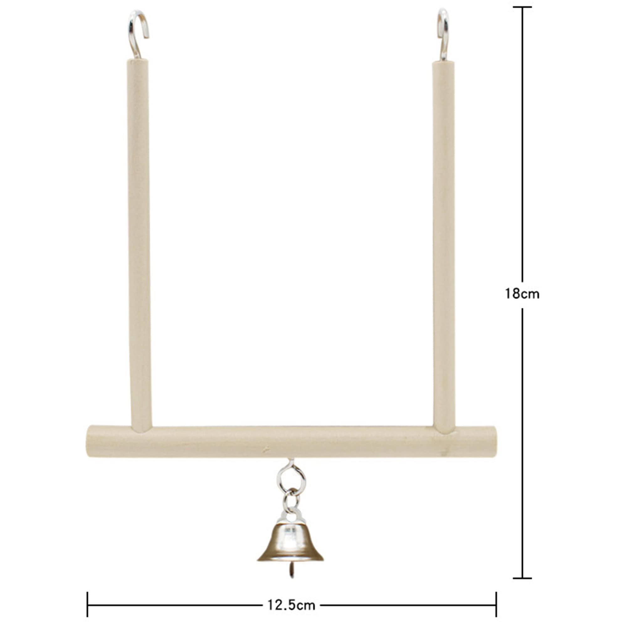 CINY 2 Pz Giocattoli Per Uccelli Altalene In Legno Massello Naturale Stand Gabbie Per Uccelli Accessori, Giocattolo Da Appendere Altalena Per Animali Domestici Con Campana Imita Habitat Naturale