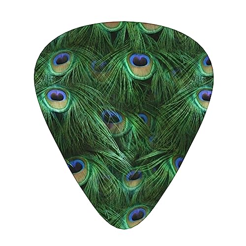 物語の孔雀のしっぽ ギターピック Guitar Pick 12枚セット ティアドロップ型 エレキギター/アコースティックギター/クラシックギター/ベース等の練習に最適な12枚セット