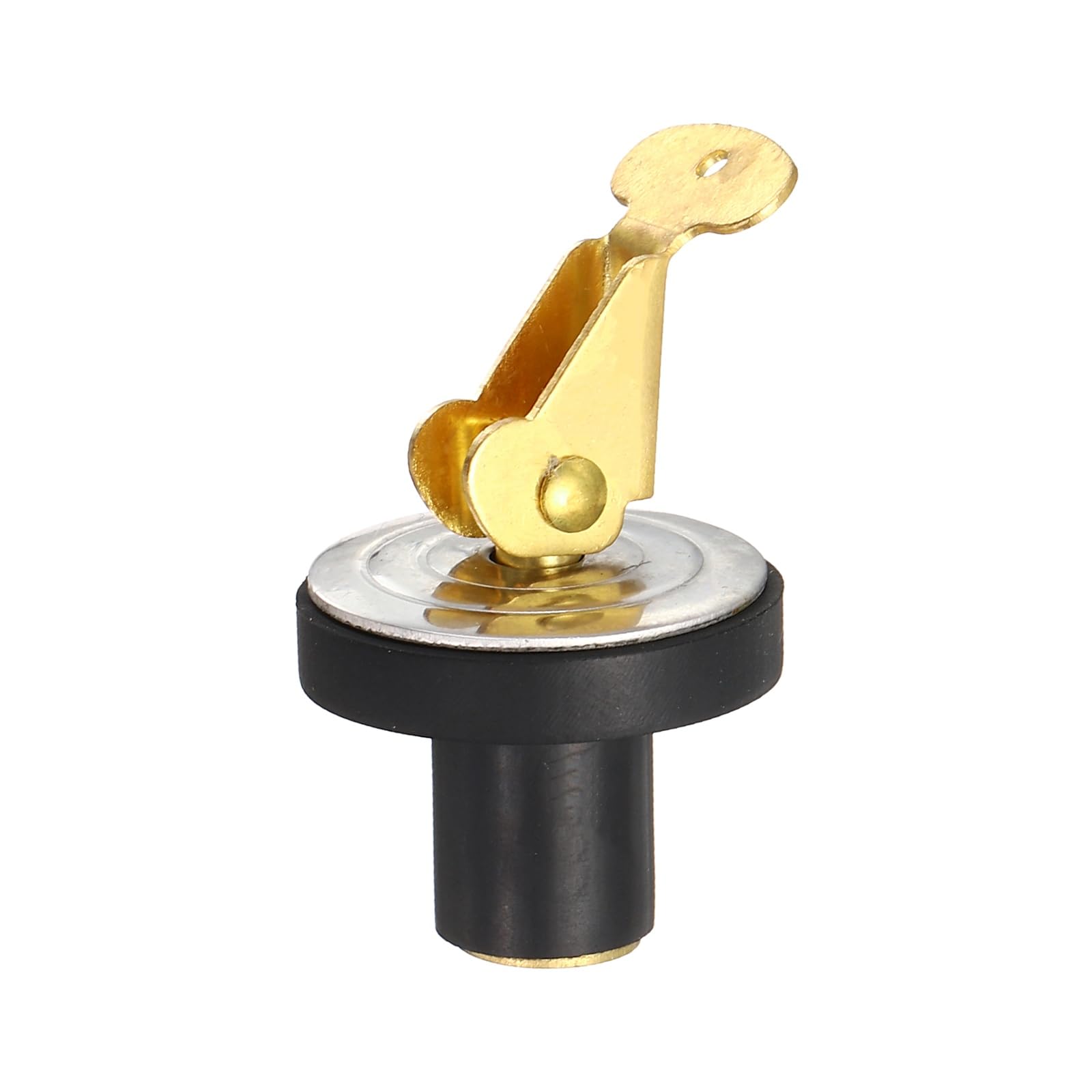 PATIKIL 12.7mm Marine Boat Rubber Plug, Brass Snap Handle Drain Plugs Stainless Steel Deck Plug Strong and Sturdy for Boats Marine Yachts Kayaks Canoes Ship Drains Accessories — image 1
