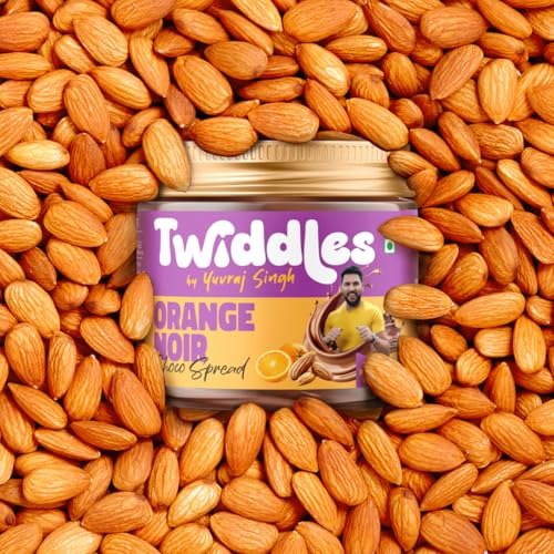 Image of Twiddles Chocolate Orange Spread,100g(Creamy) - 72% California Almonds & Cashews |17g Protein |Vegan |Uplifts Mood |Zero Refined Sugar | No Palm Oil or Preservatives | Sweetened with Jaggery | Gluten free | Yuvi's Favorite