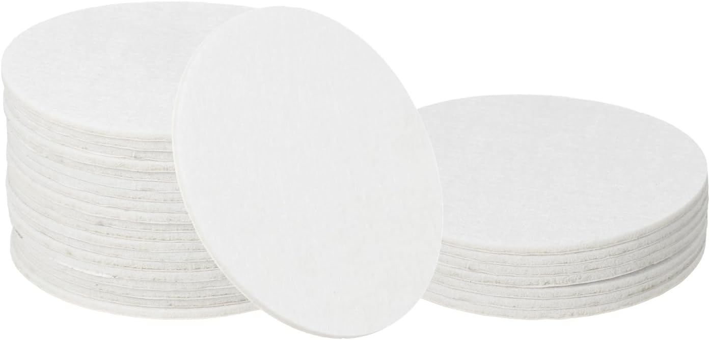 uxcell 32Pcs Non Slip Furniture Pads, 4" Round Self Adhesive Felt Bumpers Noise Reducing Furniture Feet Floor Protector for Chairs Tables Furniture Legs (White 0.12" Thick)