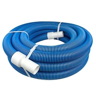 POOLMAVEN Heavy-Duty Manual Pool Vacuum Hose, 50 Ft x 1-1/2”, Kink-Free Swivel Cuff, Professional Grade Spiral-Wound Design, UV & Chemical Resistant for Inground & Above Ground Pools, Made in USA