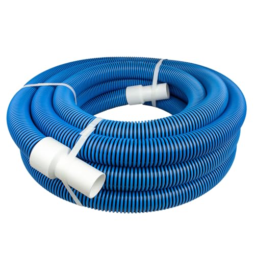 POOLMAVEN Heavy-Duty Manual Pool Vacuum Hose, 50 Ft x 1-1/2”, Kink-Free Swivel Cuff, Professional Grade Spiral-Wound Design, UV & Chemical Resistant for Inground & Above Ground Pools, Made in USA
