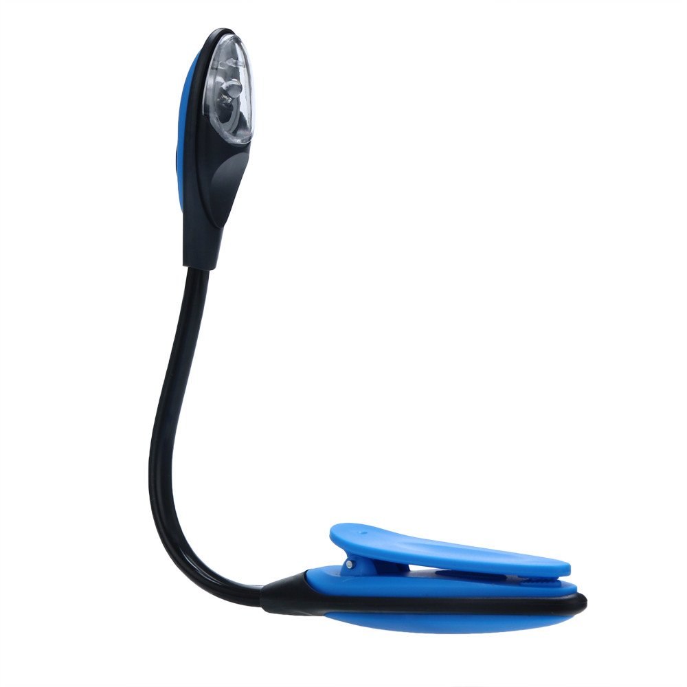 1Pcs Mini LED Book Light, Blue Portable Clip On Reading Light for Reading in Bed
