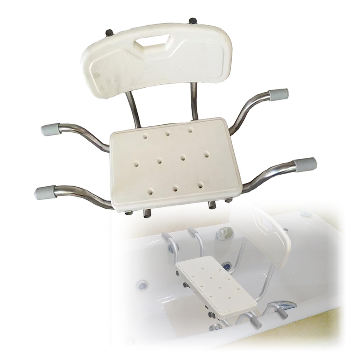 Sedile Per Vasca Da Bagno Con Schienale,Per Anziani,Allungabile,Sehr Stabil Bis 150 Kg,Dispositivo Di Assistenza Per Il Bagno Adatto Ad Anziani, Disabili e Donne In Gravidanza,58-80cm