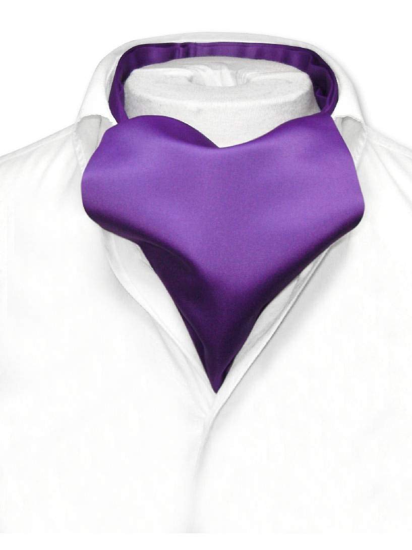 Vesuvio Napoli ASCOT Solid PURPLE INDIGO Color Cravat Men's Neck Tie