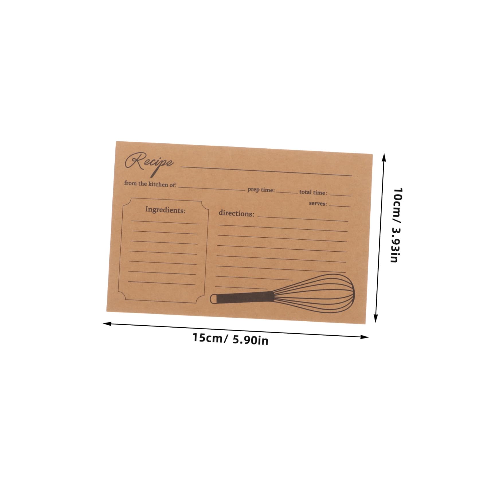 SHOWERORO Blank Paper Recipe Cards 20pcs Large Size Writable Ideal for Cooking Kitchen Rustic Decor