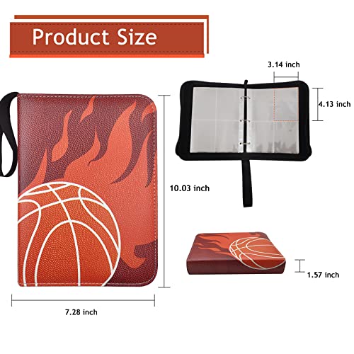 4 Pocket Trading Card Binder, 400 Pockets Card Binder With Removable Sleeves, Trading Album Display Holder Card Collector For Most Standard Size Cards With Pokémon Cards, Mtg And Other Tcg, Football Sports Card (Basketball) #TOP3
