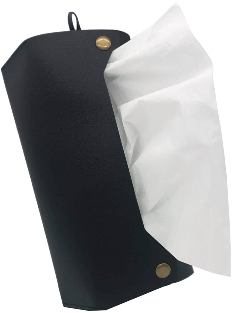 Amazon｜ソフトパックティッシュ用 ケース 吊り下げ 黒 ソフト