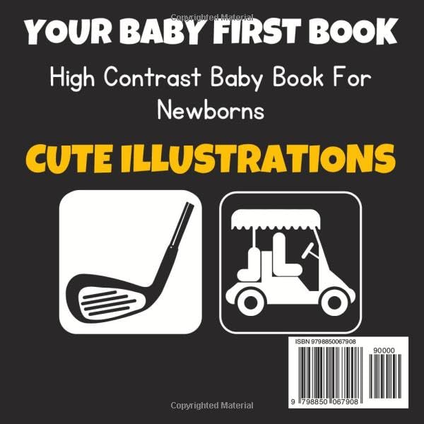 My First Golf High Contrast Baby Book: Black and White Pictures for 0-12 Months, Themed Images to Develop your Babies Eyesight, Makes a Great New Baby Gift image 3