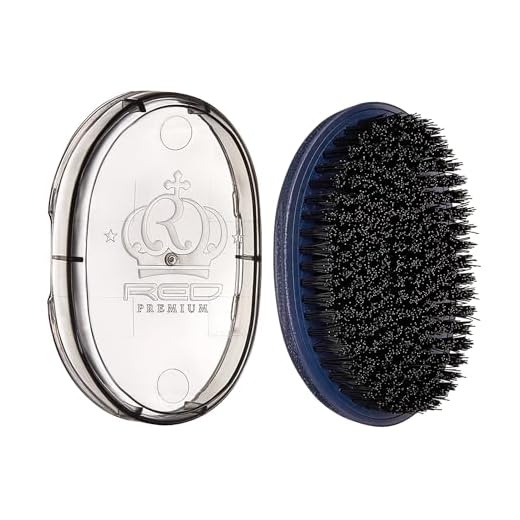 Red Premium Pocket Wave Bow Wow Curved Palm Brush Hard Bristles