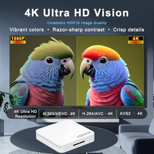 Image of Android 14.0 TV Box 2026, LEFFOT H313 4K Ultra HD Streaming Device for TV | 2GB RAM + 16GB ROM, Support Voice Remote, 2.4G & 5G WiFi 6, 100M Ethernet, BT 5.4 USB 3.0, RK3518 Quad-Core A53