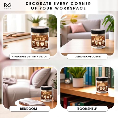 Miarita Positive Coffee Jar- 60 Funny Coffee Lover Gift for Women Men Teachers Gifts, Employee Nurse Teacher Appreciation Gift, End of Year Teachers Gifts, White Elephant Gifts for Women Men Friends - Image 4