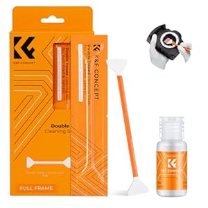 K&F CONCEPT Double Tipped 24mm APS Full Frame Sensor Cleaning Swab*10 + 20ml Cleaner, DSLR SLR Digital Camera Cleaning Swab for Reflex and Mirrorless Digital Camera CCD and CMOS Sensors