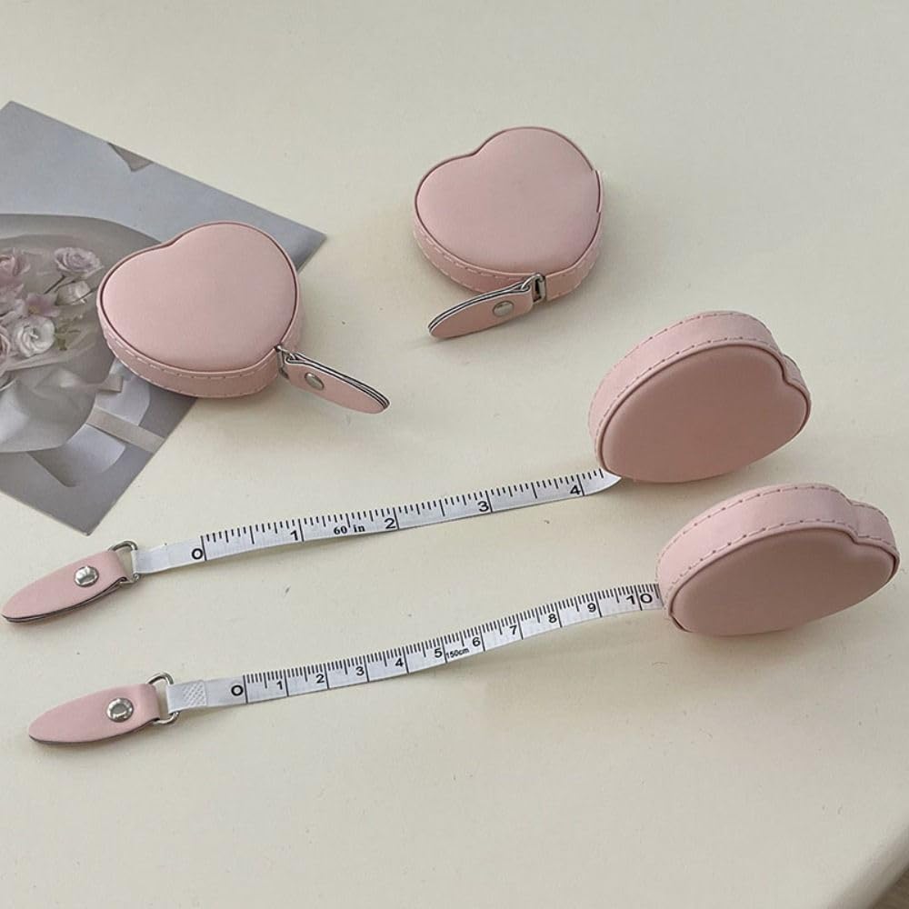 Cinta métrica en Forma de corazón, Regla Flexible, Mini Regla portátil, Cinta métrica de Cuero Suave, Herramientas de medición