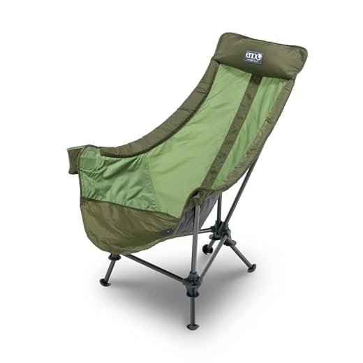 ENO Lounger DL Chair - Portable Outdoor Hiking, Backpacking, Beach, Camping, and Festival Chair - Olive/Lime
