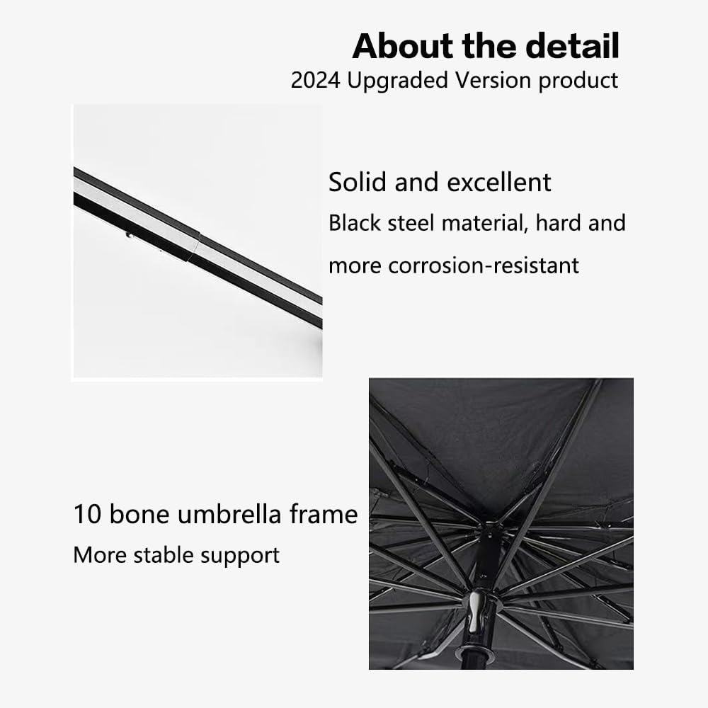 ZDLYH Car Windshield Sun Shade Umbrella,Nano Ice Crystal Cooling,UV Ray Reflector,Protect Interior & Keep Cool,Convenient Storage,Fit for Sedan/Business/Compact/Hatchbak car(Vent,Medium (55 * 32in)
