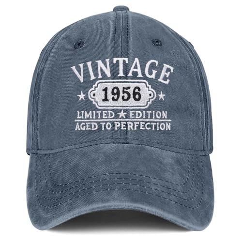 Birthday Gifts for Men Women, Personalized 21st/30th/40th/50th/60th ...90th Birthday Gifts, Vintage Baseball Hat, 03.blue, One size