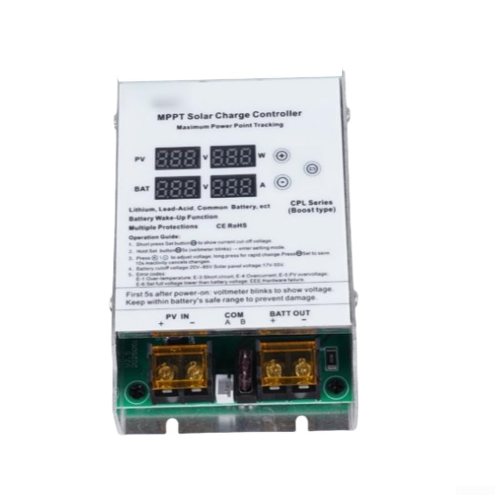 MPPT Regolatore di carica solare 600 W per carrello da golf auto elettrica – Controller intelligente 24 V-72 V 30 A con display LCD IP65 impermeabile (600 W)