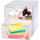 Sparco Storage Organizer, 2 Drawer, 6 x 6 x 6 Inches, Clear(SPR82978)