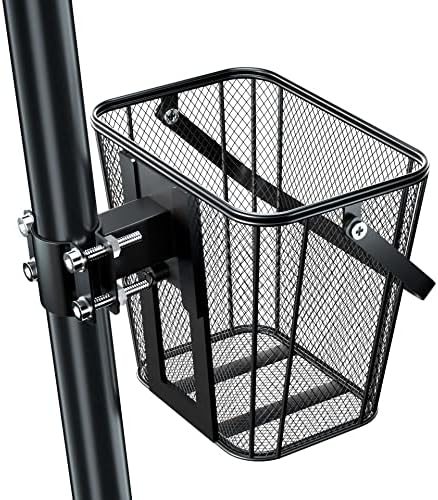 iblkeoTo Scooter Basket Quick Release Take Off/on 70lb Loading Capacity Heavy Duty Iron Mesh Basket with Handle Easy Assembly and Portability