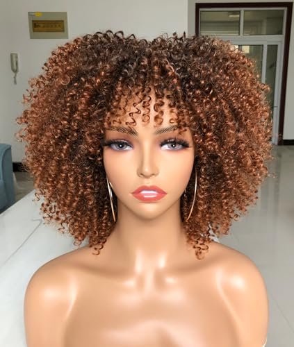 Perruque afro bouclée synthétique contre la corvée de coiffage des cheveux texturés