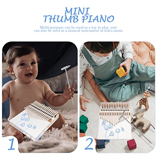 BIENKA 1 Set Débutant Kalimba avec Tune Hammer Belle Fleur Design Kalimba Mini Doigt Kalimba Jouet for Enfants Piano - Les Beatles, Paul McCartney, John Lennon, RIngo Starr, George Harrison BIENKA 1 Set Débutant Kalimba avec Tune Hammer Belle Fleur Design Kalimba Mini Doigt Kalimba Jouet for Enfants Piano – Image 5