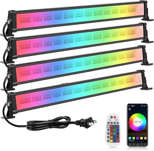 MEIKEE 42W Wall Washer Lights, RGBCW Smart APP Waterproof Outdoor LED Strip Light Bar, RGB Color...