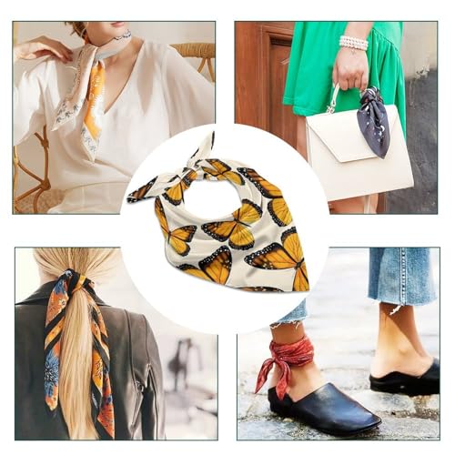 Women's Large Square Neck Scarf Dress Decor Silk Scarves Hair Wraps Headscarf4