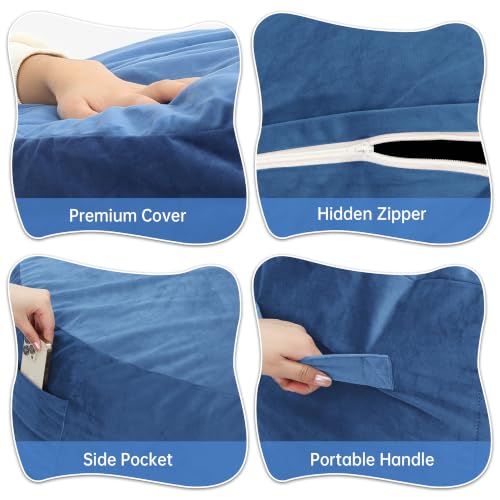 Image of 5 Ft. Bean Bag Chair for Adults, Teens, Kids with Memory Foam Filling