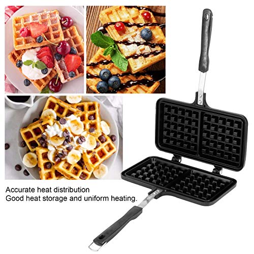 Forma de waffle para assar, portátil, antiaderente, para fazer waffle, ovo, para fazer café da manhã