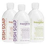 Sapadilla Liquid Dish Soap Variety Pack, Rosemary + Peppermint, Grapefruit + Bergamot, Sweet...