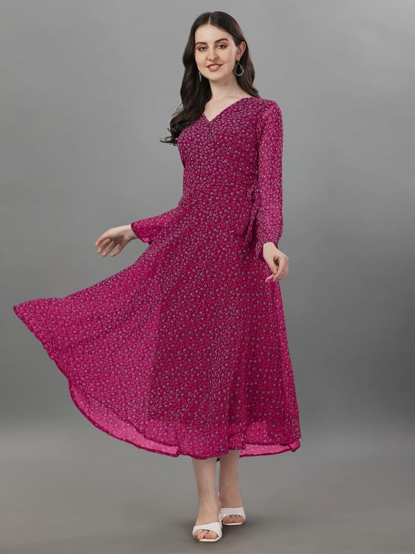 Women's Cotton Blend Top with Round Neck Long Sleeves Self-Design Pattern Classic Fit Western Style and Standard Length-image-30