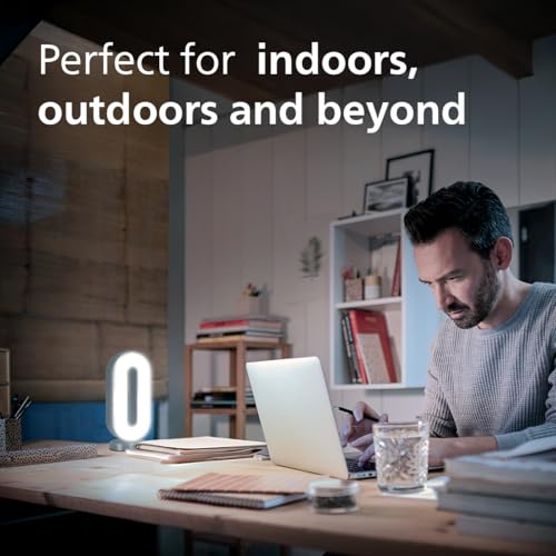 Image of PHILIPS 6W Rover Mini Rechargeable LED Emergency Light | 450 Lumens | 1500mAh Battery | Type-C Fast Charging | 2 Brightness Modes | Up to 1.5H Backup | Compact & Portable Design | Grey, Pack of 1