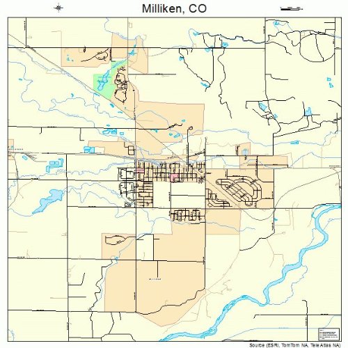 Large Street & Road Map of Milliken, Colorado CO Printed poster size