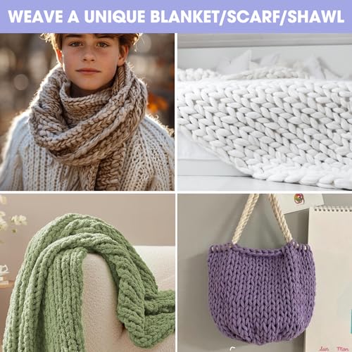 Image of 47 inch Acrylic Chunky Blanket Loom DIY Throw Blankets Knitting Loom Installation-Free, No Needles Required, Beginner-Friendly Yarn Craft for Home Decor