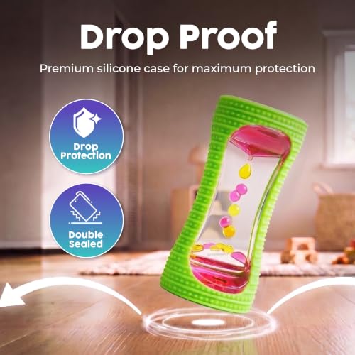 Image of BUNMO Liquid Motion Bubbler Sensory Toy for Kids & Adults - Gentle Fidget Toy for Mindfulness - Stimulating Visual Sensory Experience - Colorful Bubble Fidget Timer for Desk & Travel - Green