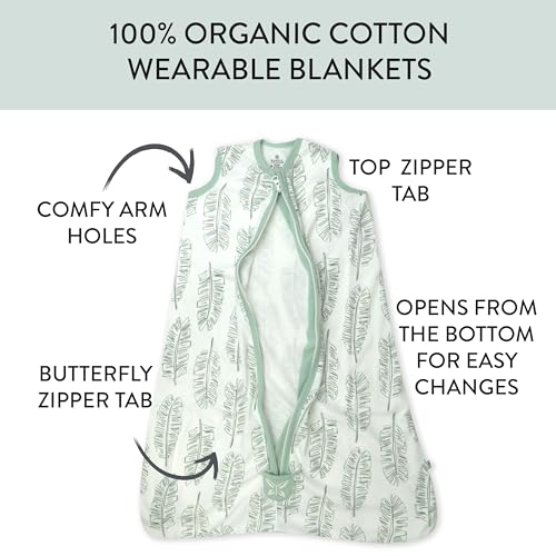 Image of HonestBaby Wearable Blankets Sleeping Bags Swaddle Transition 100% Organic Cotton for Infant Baby Boys, Girls, Unisex